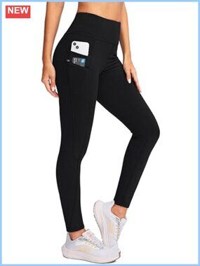 Fleece Lined Thermal Winter Leggings High Rise Tummy Control Pockets